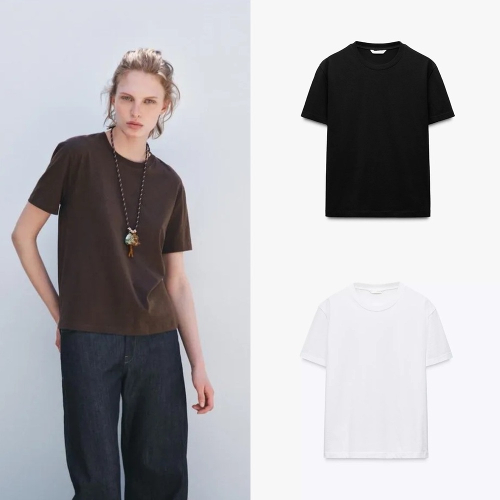 Zara Basic Cotton Tee x3